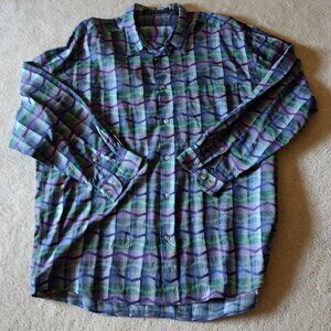 Jhane Barnes 100% Cotton Button Down Long Sleeve Shirt XL